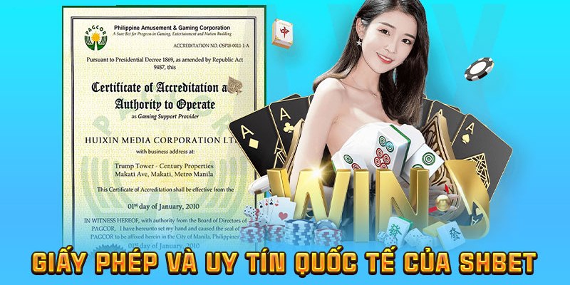 SHBET đã được cơ quan quản lý uy tín cấp chứng nhận 